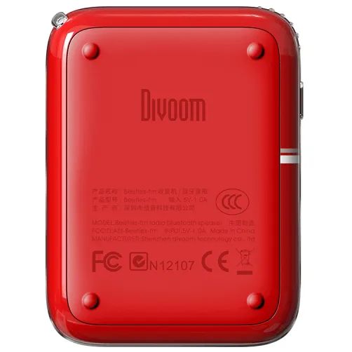 Divoom Beetle FM Radio Bluetooth Portable Speaker Red