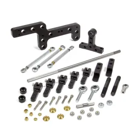 ENDERLE Side Mount Throttle Linkage Dual Quad Aluminum/Steel Black Anodize - Square Bore Carburetors
