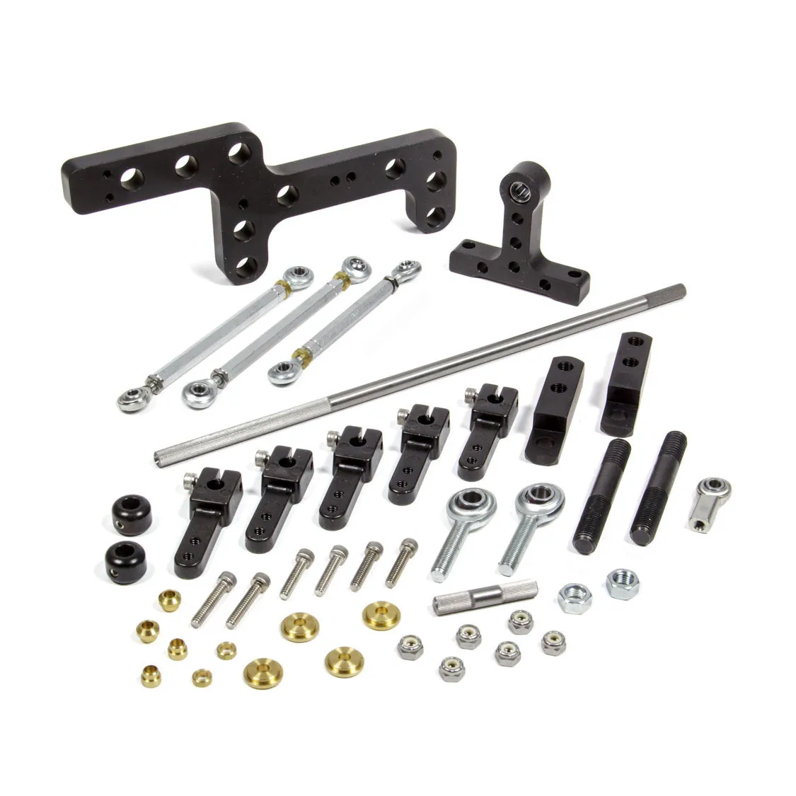 ENDERLE Side Mount Throttle Linkage Dual Quad Aluminum/Steel Black Anodize - Square Bore Carburetors