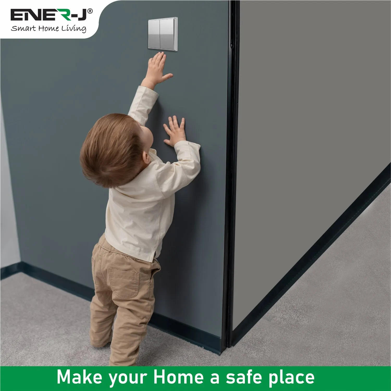 ENER-J 2 Gang Wireless Kinetic Switch Non Dimmable (silver body)   2 x 500W RF Receiver