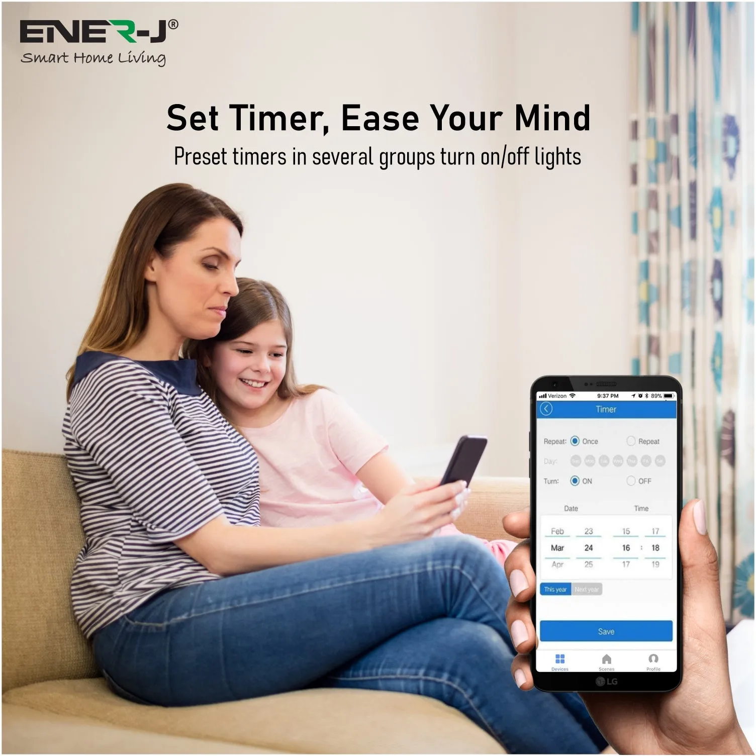 ENER-J 2 Gang Wireless Kinetic Switch Non Dimmable (silver body)   2 x 500W RF Receiver