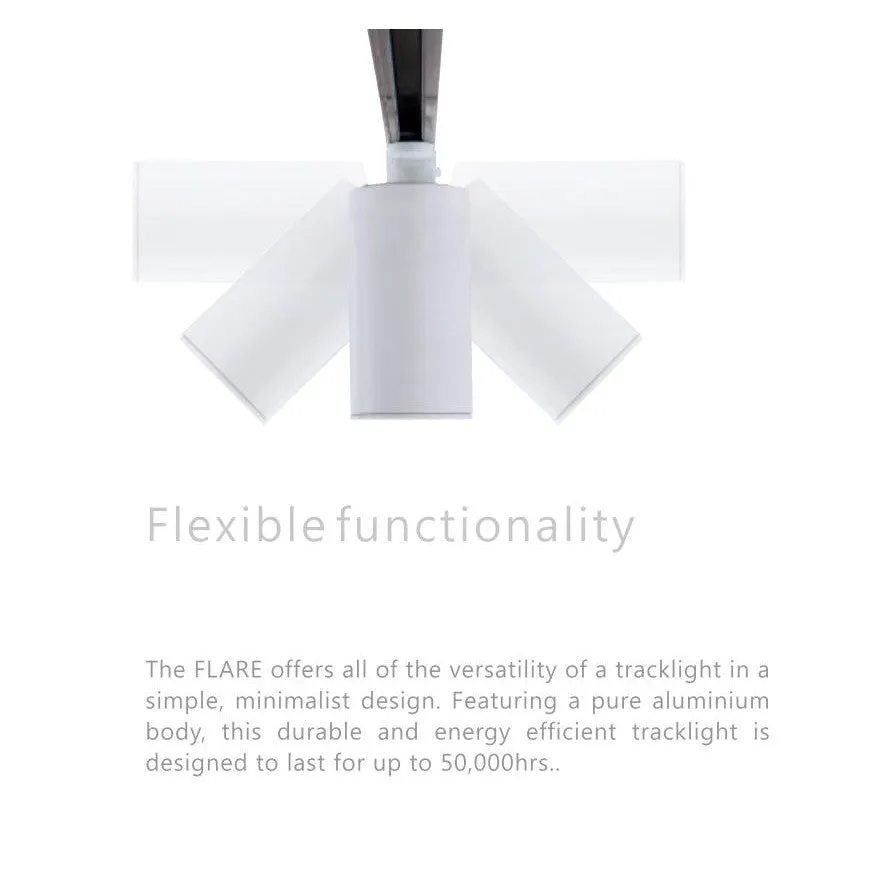 FLARE 25 - 25w Single LED Track Head Spot Light CCT Dimmable in Black or White
