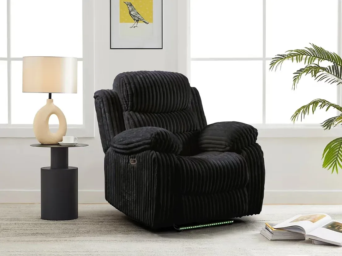Flint Black Power Reclining Living Room Set