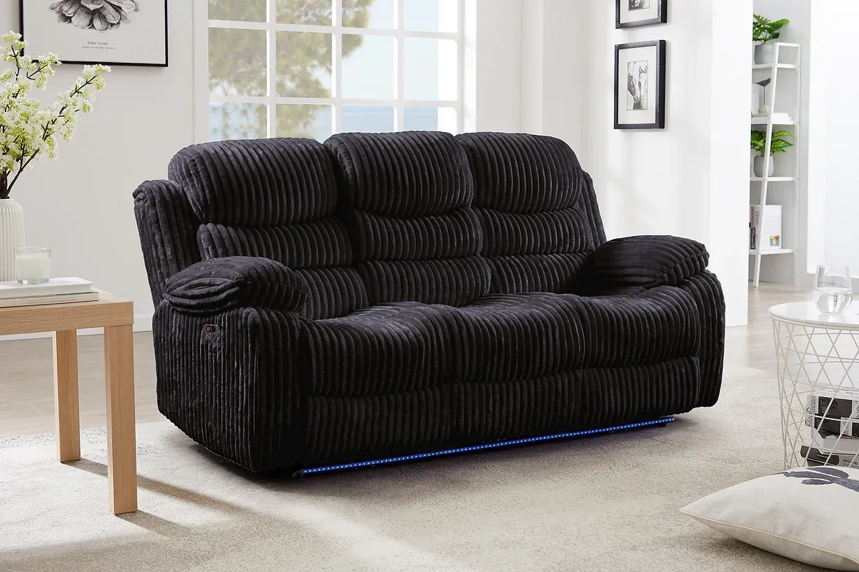 Flint Black Power Reclining Living Room Set