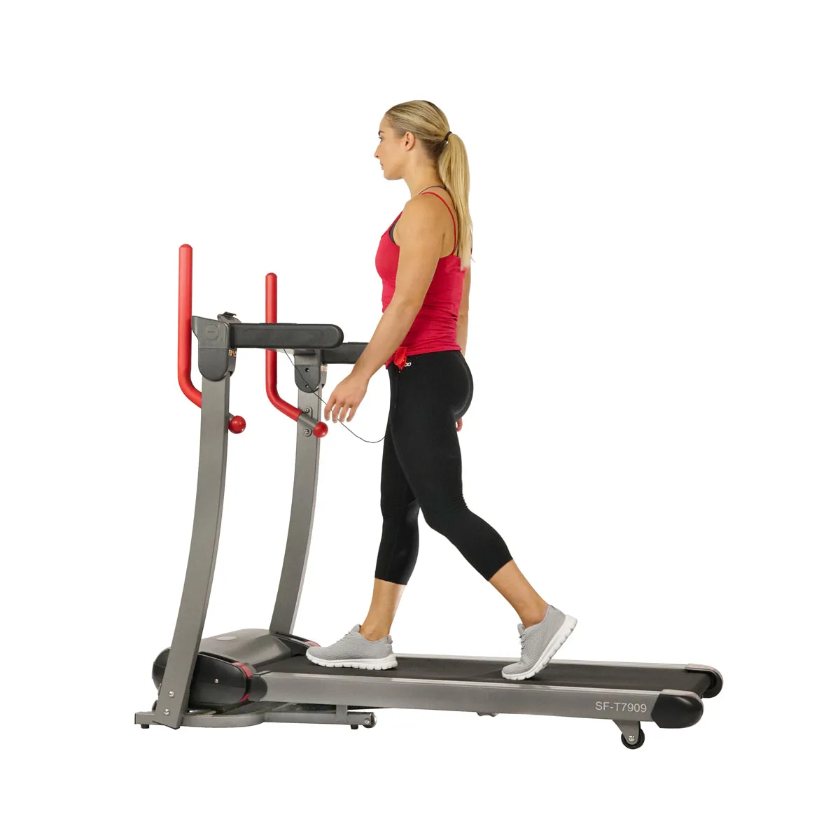 Folding Electric Treadmill with 12 Level Auto Incline, LCD and Pulse Monitor- SF-T7909