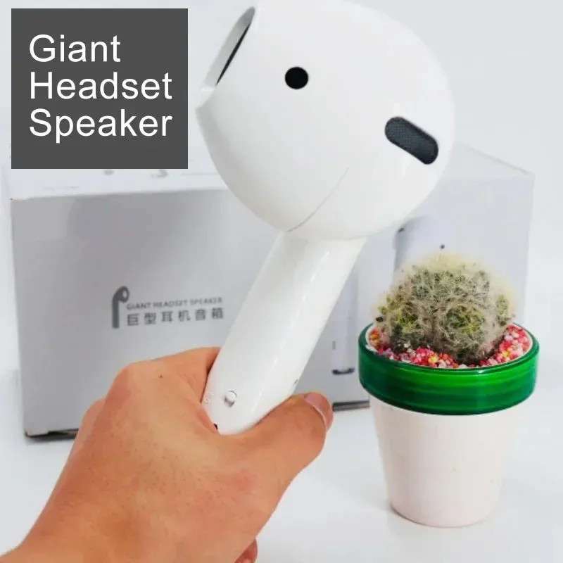 Giant Earphone Model Wireless Bluetooth Speaker Headset Shape Stereo Music Player Creative Loudspeaker Radio Playback Soundbar