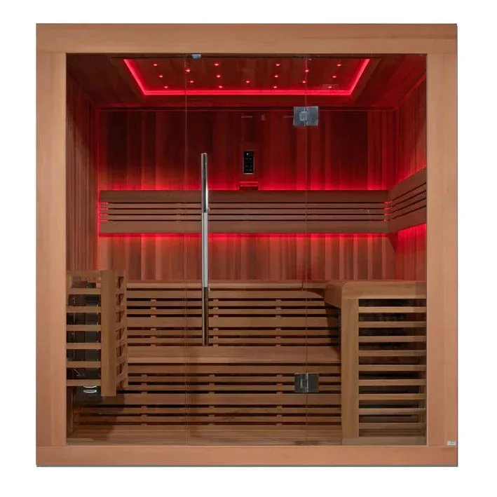 Golden Designs Osla Edition 6 Person Traditional Steam Canadian Red Cedar Sauna GDI-7689-01