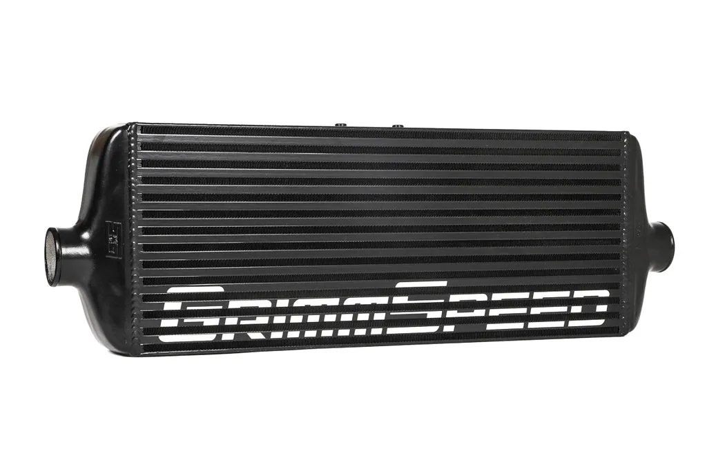 Grimmspeed Front Mount Intercooler Kit BLACK Coated [Inc. Red Piping] - Subaru 15-21 WRX - 090255