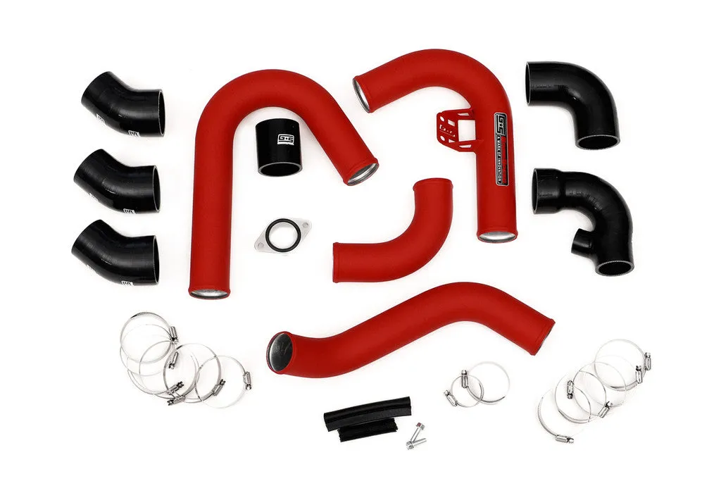 Grimmspeed Front Mount Intercooler Kit BLACK Coated [Inc. Red Piping] - Subaru 15-21 WRX - 090255