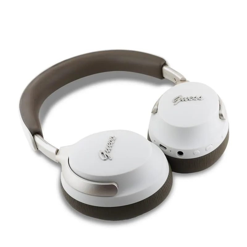 Guess PU Leather Script Logo ANC/ENC Wireless Headphones with Studio Quality Sound Pink - GUBHC22PSBCSMW