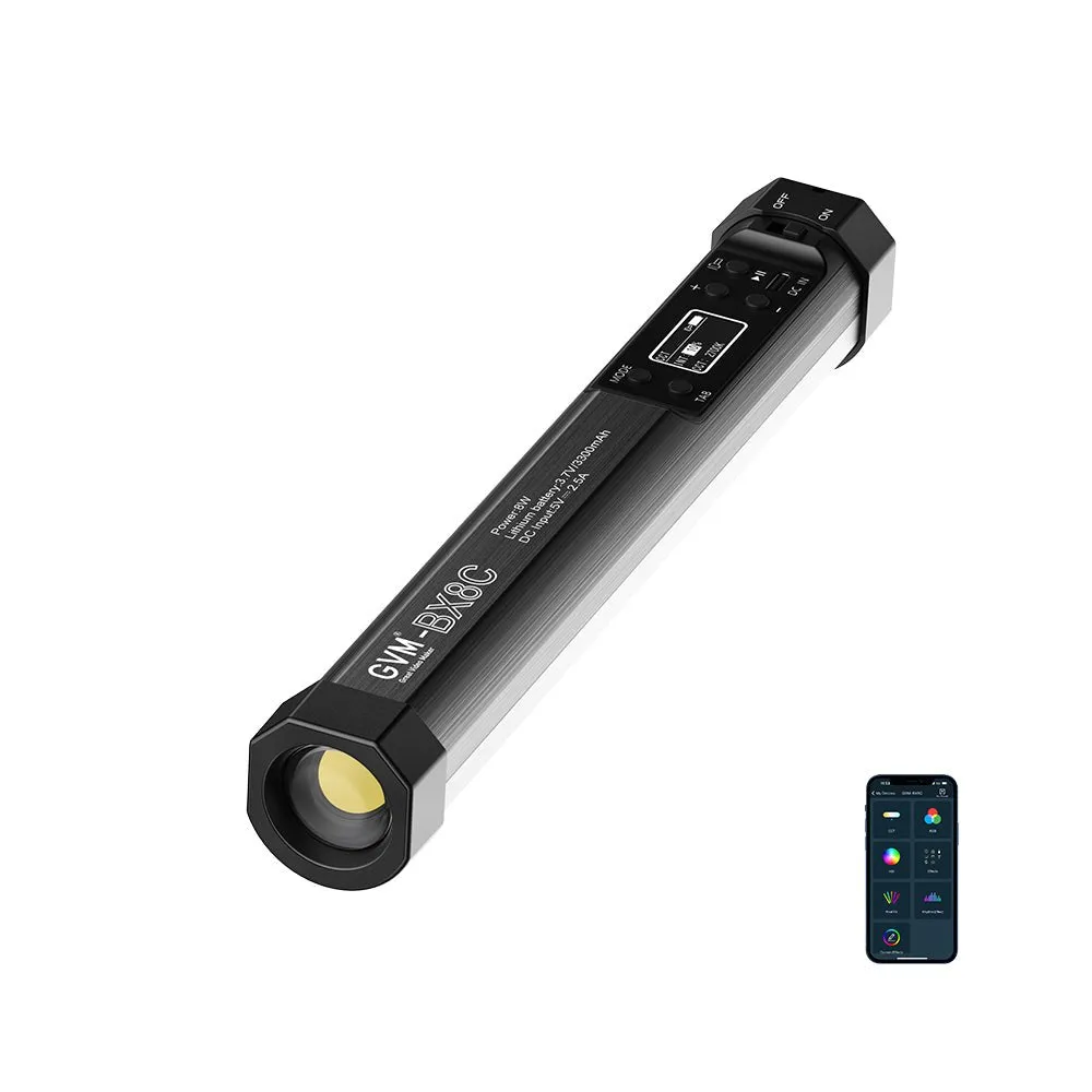 GVM BX8C 2-in-1 RGB Tube Light Wand Light & Spotlight