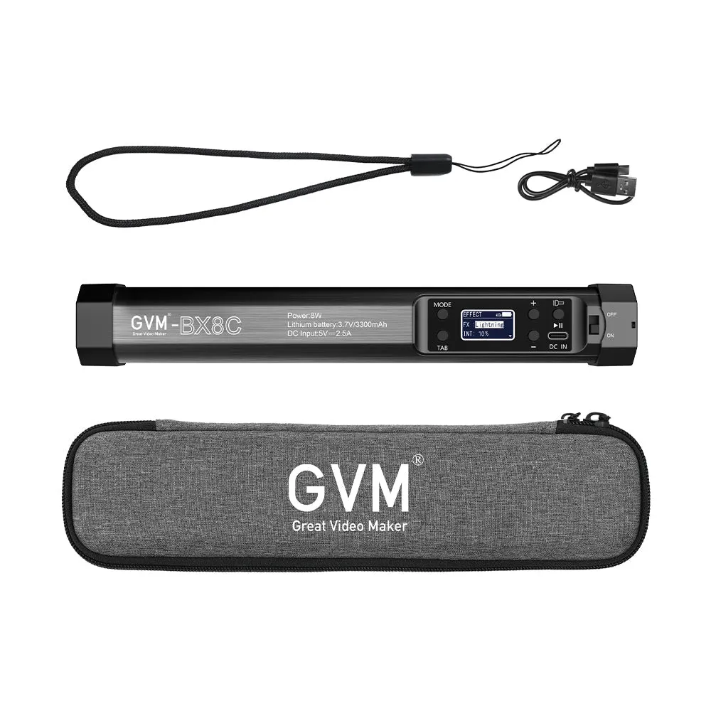 GVM BX8C 2-in-1 RGB Tube Light Wand Light & Spotlight