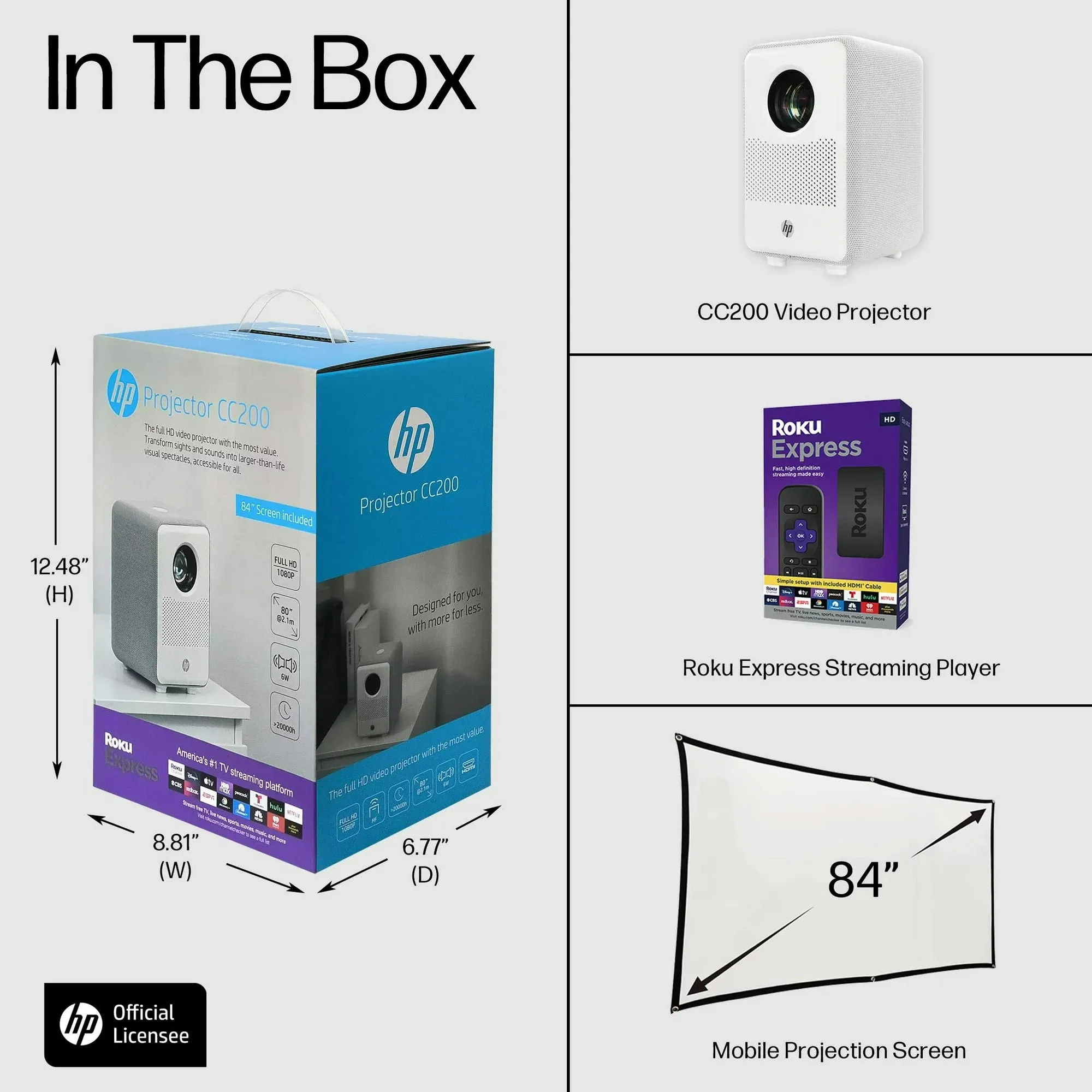 HP 80" Class FHD (1080P) LED Projector (CC200)