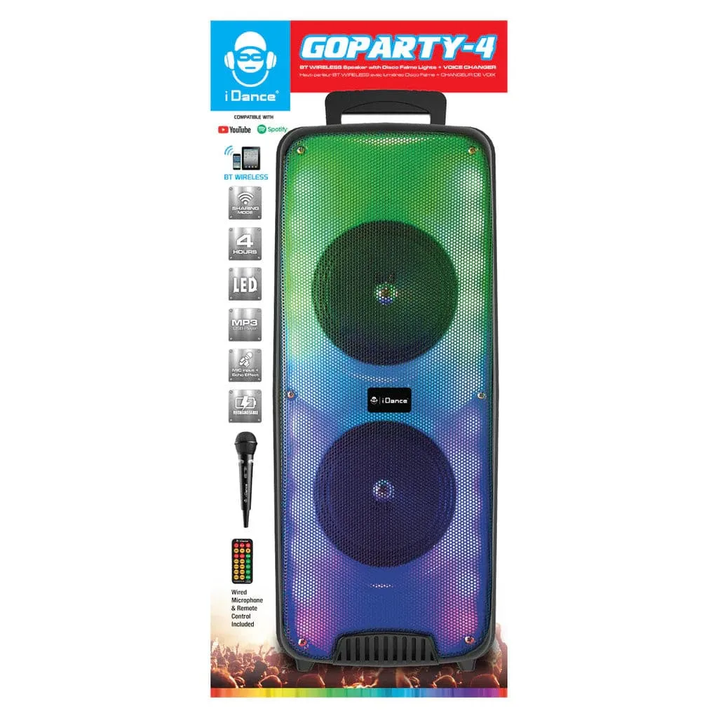 iDance Bluetooth Wireless Speaker with Disco Flame Lights & Voice Changer