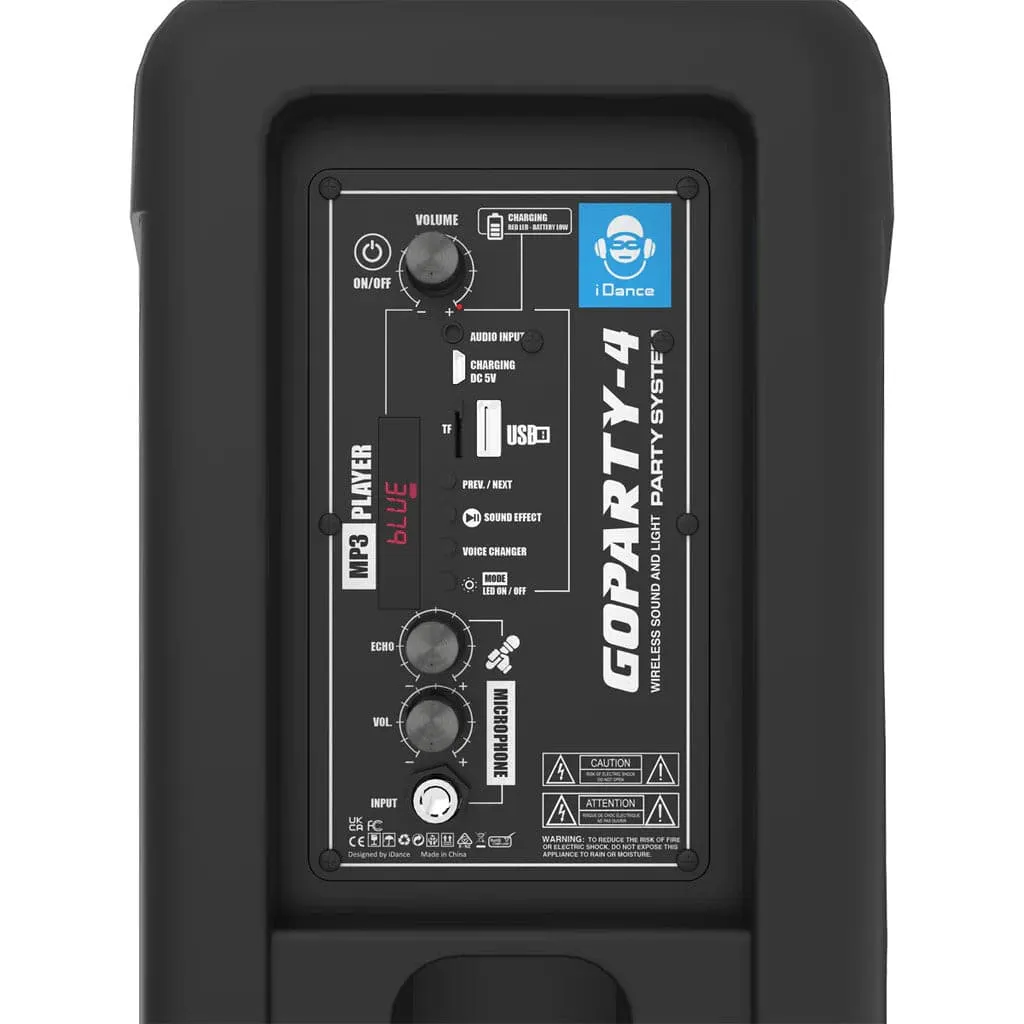 iDance Bluetooth Wireless Speaker with Disco Flame Lights & Voice Changer
