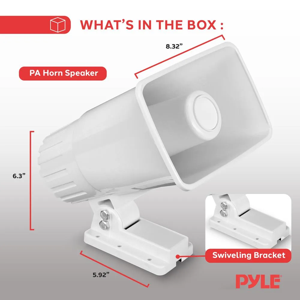 Indoor/Outdoor Pa Horn Speaker - 6” Portable Pa Speaker W/ 8 Ohms Impedance & 50W Peak Power
