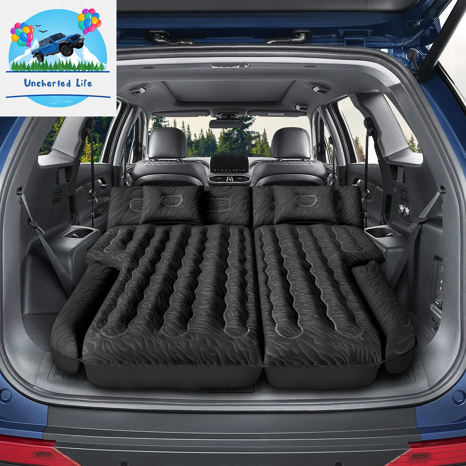 Inflatable SUV Air Mattress – Portable Car Camping Bed with Pump
