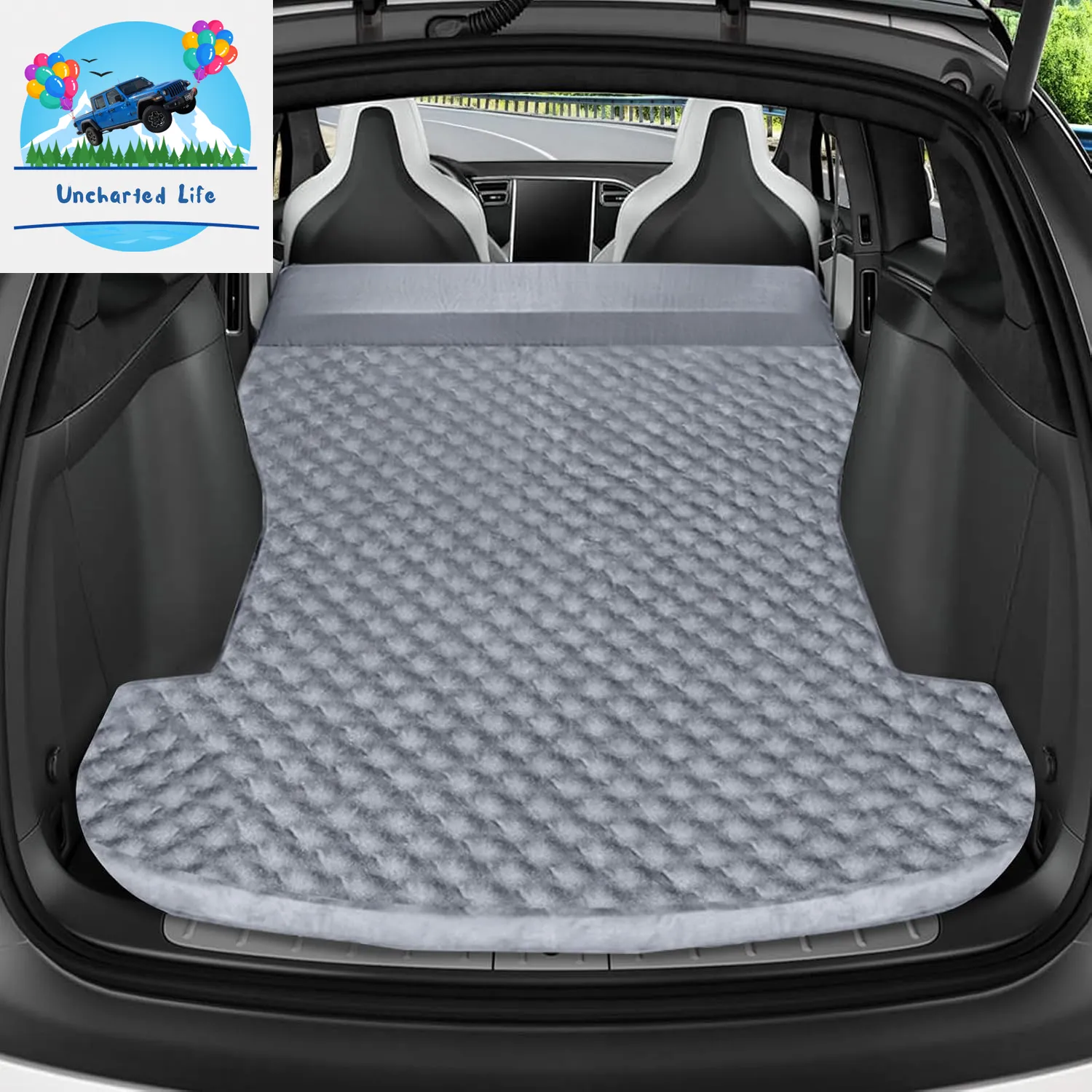 Inflatable SUV Air Mattress – Portable Car Camping Bed with Pump