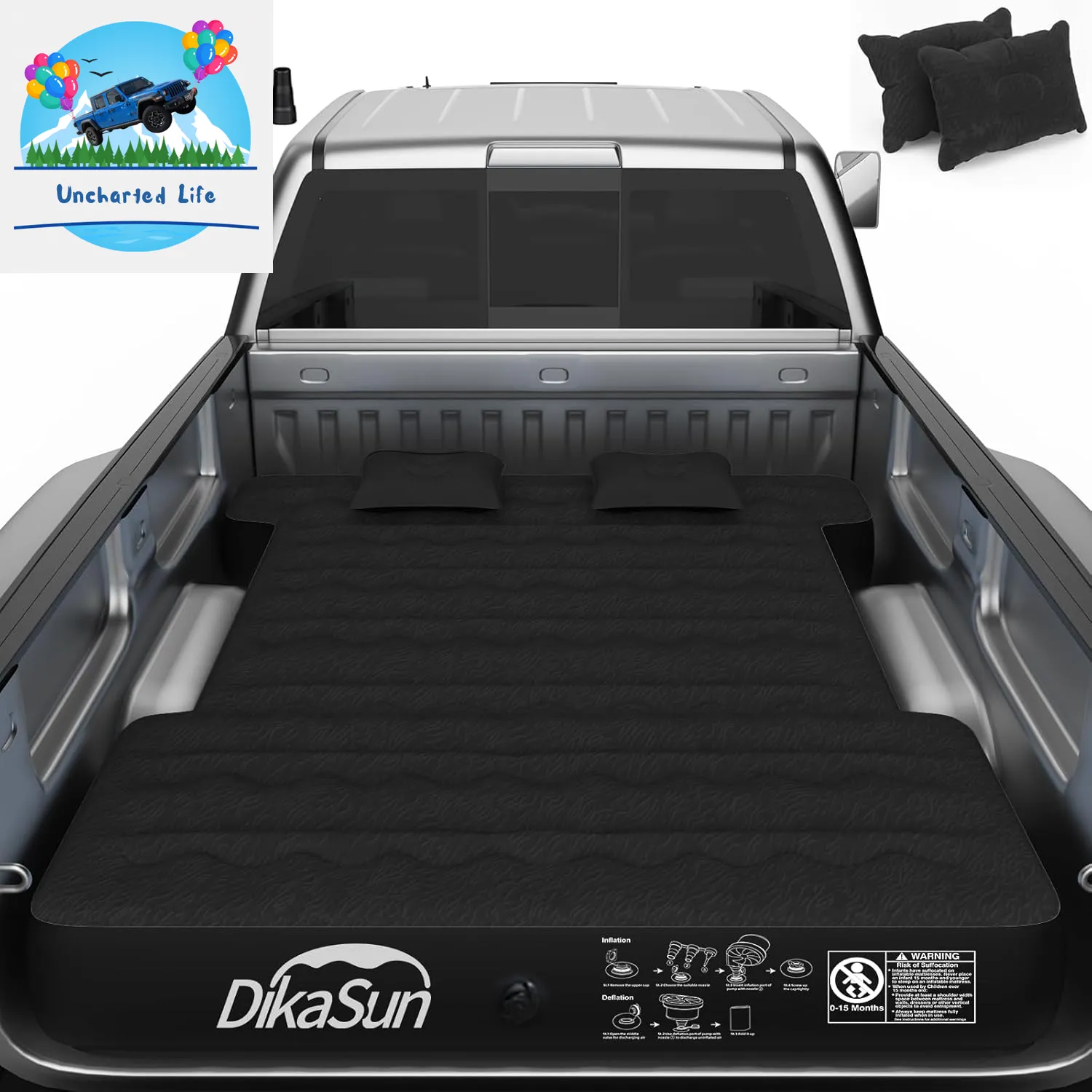 Inflatable SUV Air Mattress – Portable Car Camping Bed with Pump