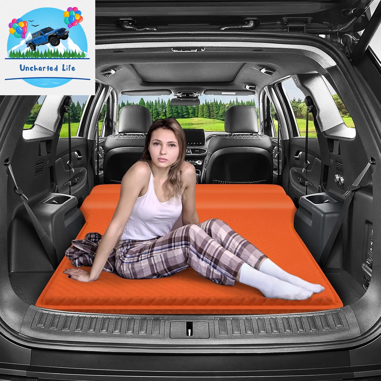 Inflatable SUV Air Mattress – Portable Car Camping Bed with Pump