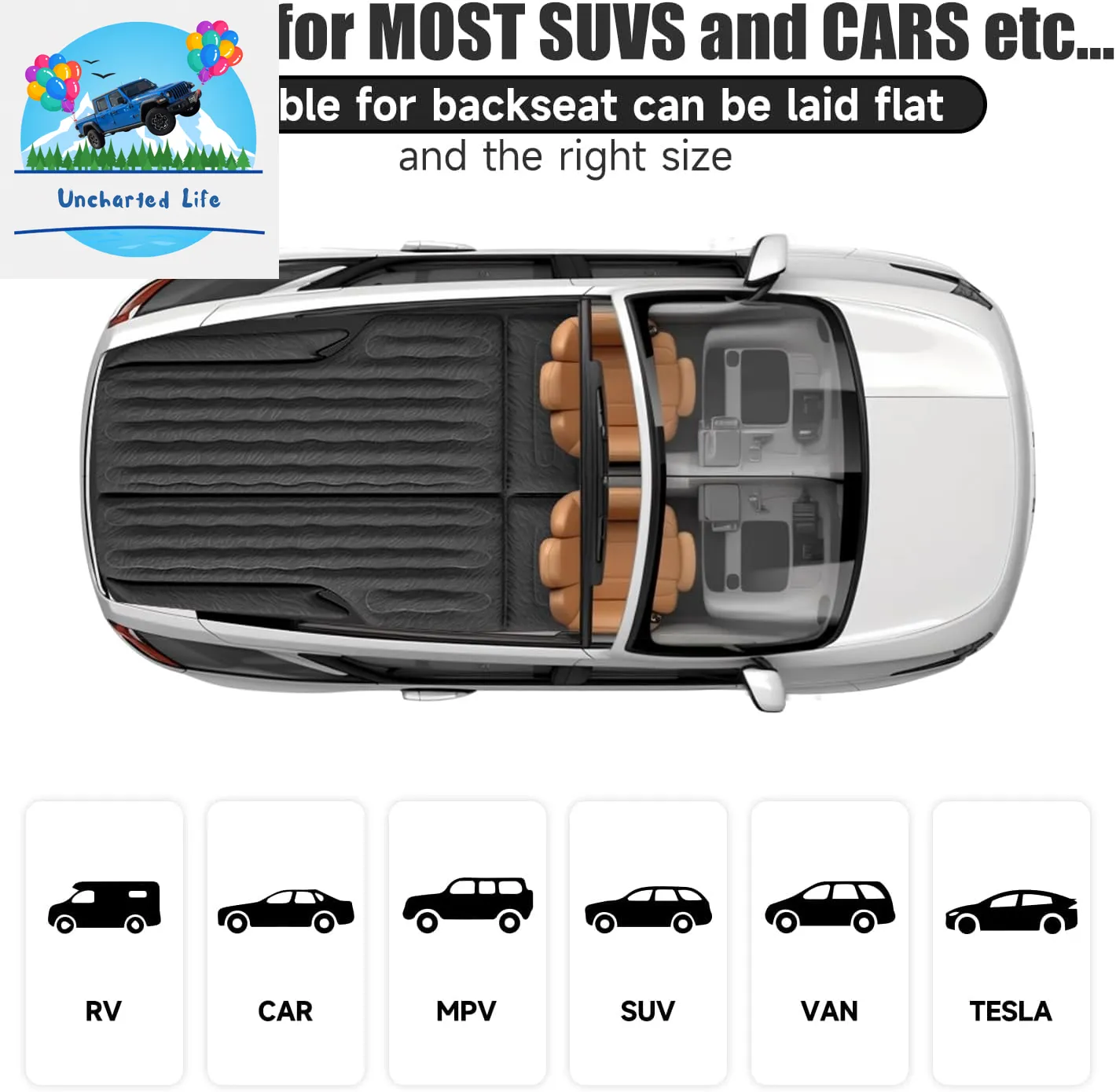 Inflatable SUV Air Mattress – Portable Car Camping Bed with Pump