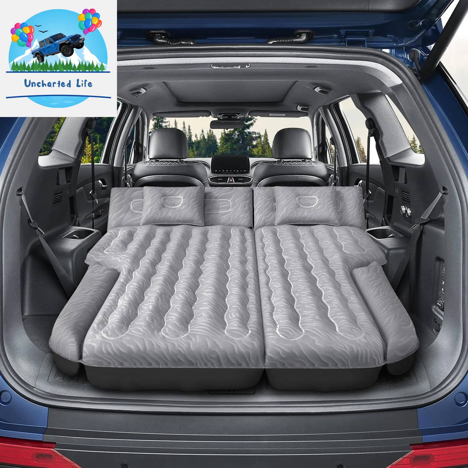 Inflatable SUV Air Mattress – Portable Car Camping Bed with Pump