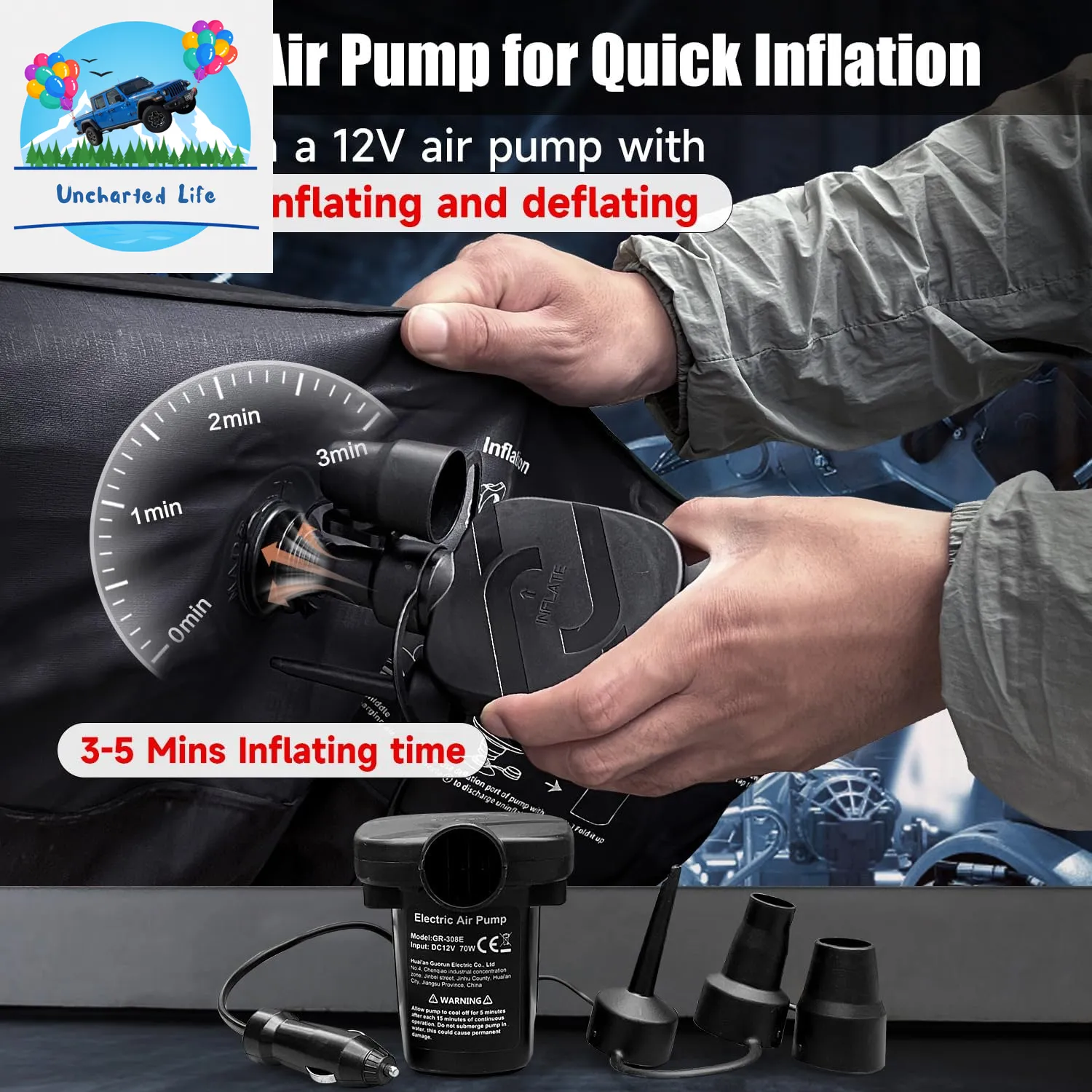 Inflatable SUV Air Mattress – Portable Car Camping Bed with Pump