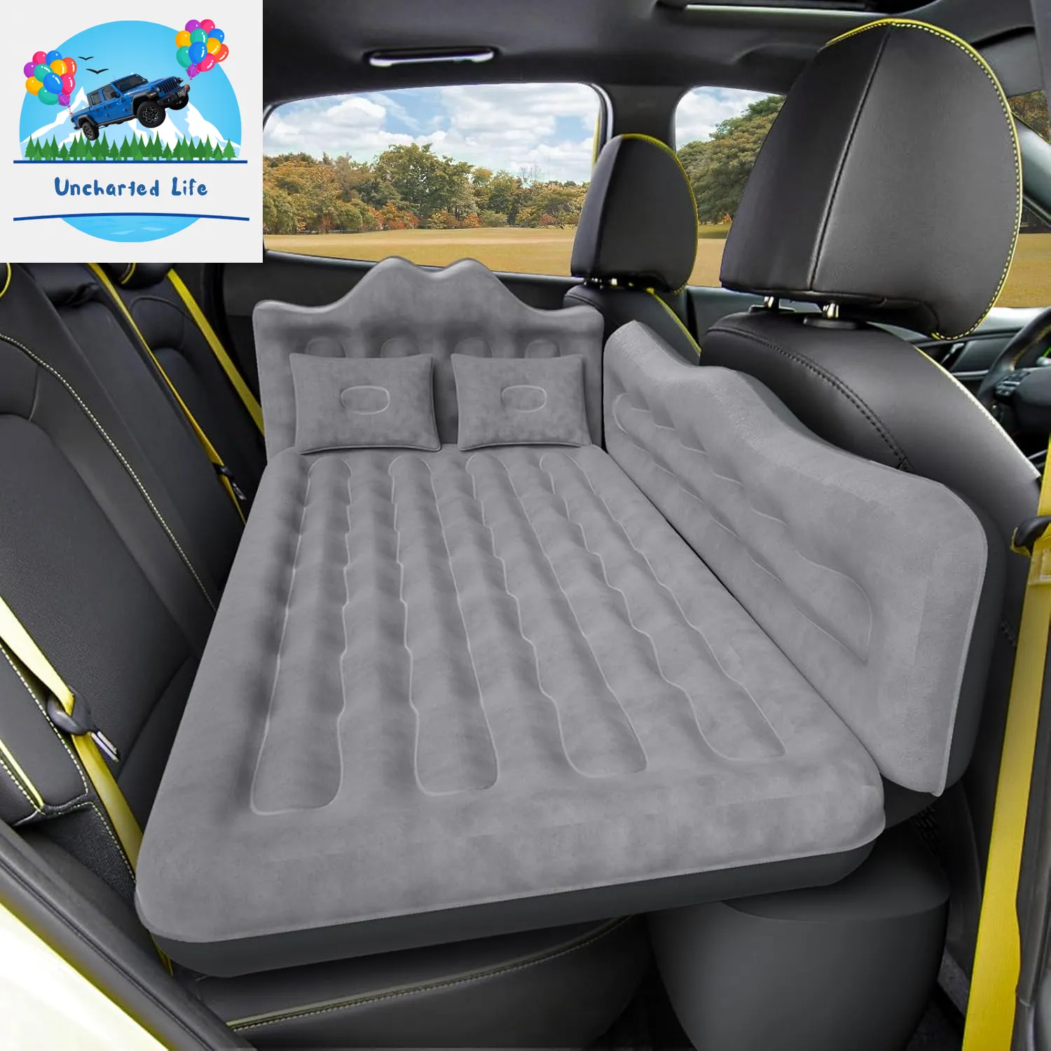 Inflatable SUV Air Mattress – Portable Car Camping Bed with Pump