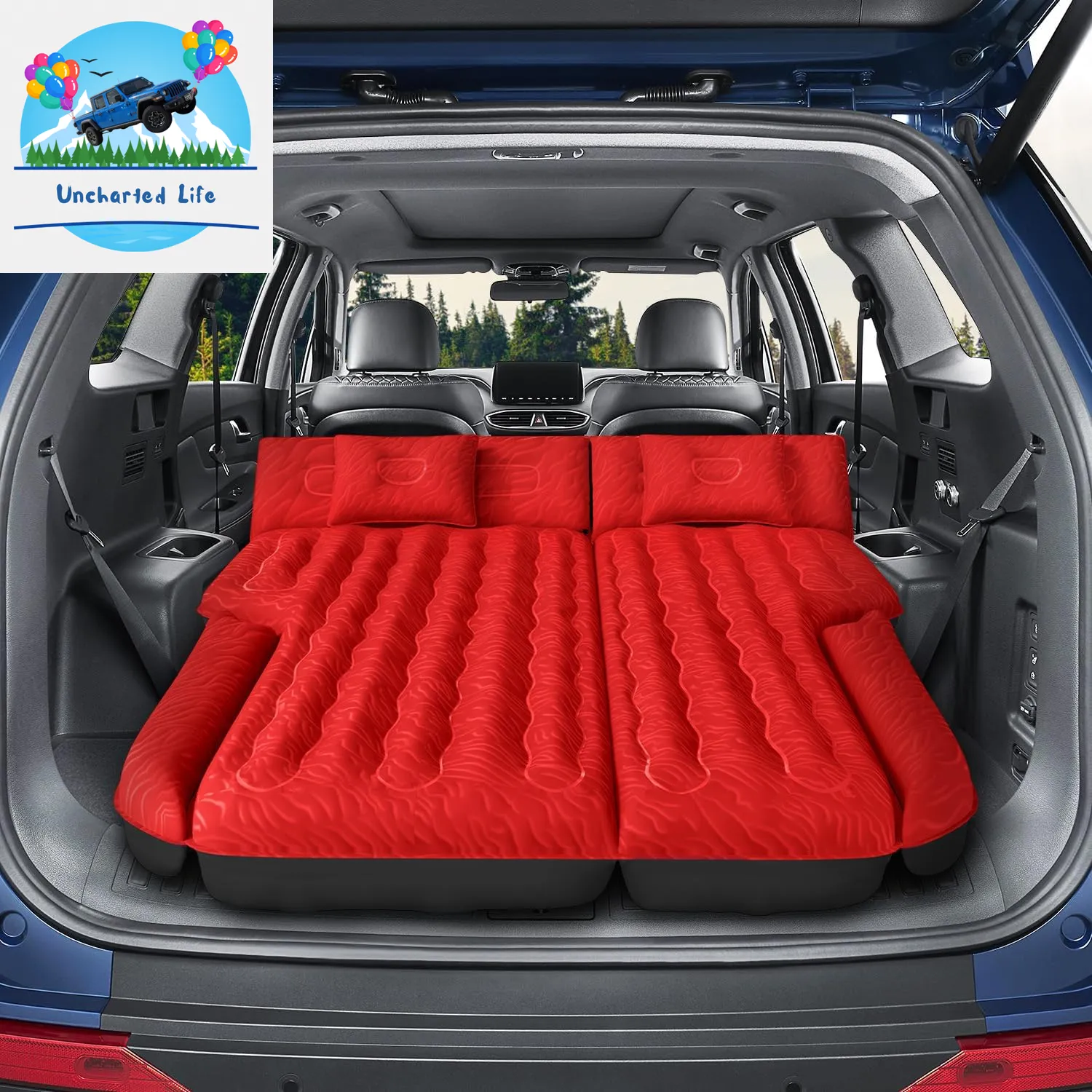 Inflatable SUV Air Mattress – Portable Car Camping Bed with Pump