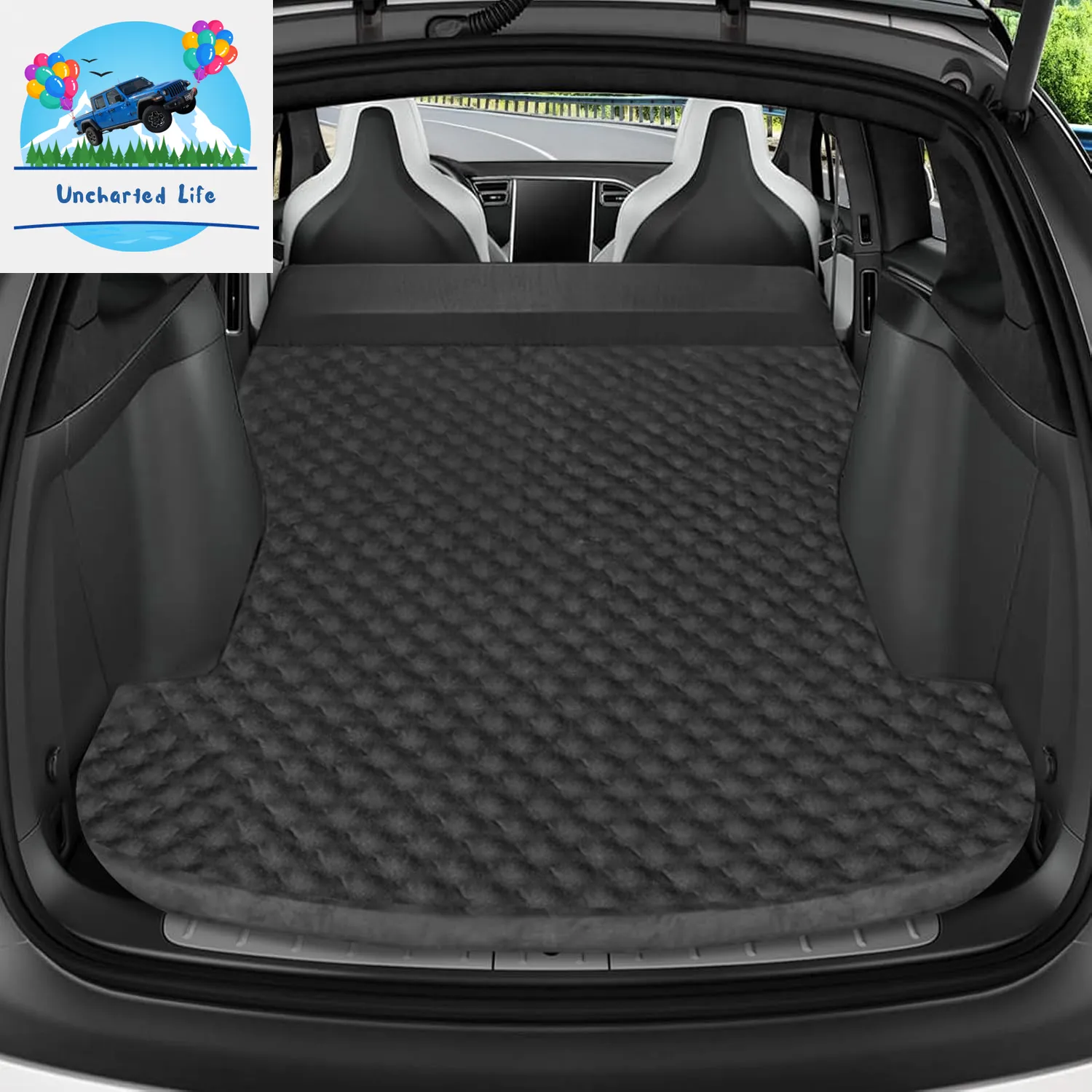 Inflatable SUV Air Mattress – Portable Car Camping Bed with Pump