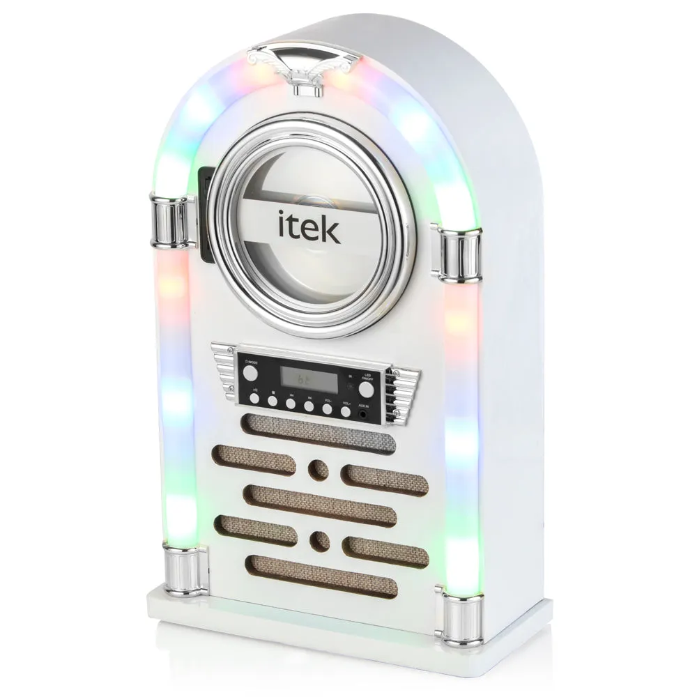 Itek Freedom Bluetooth Jukebox with CD Player and FM Radio Gloss White