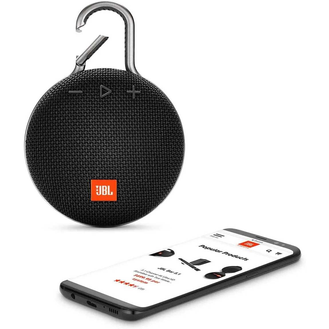 JBL Clip 3 Black - Waterproof, Durable & Portable Bluetooth Speaker  (Refurbished)