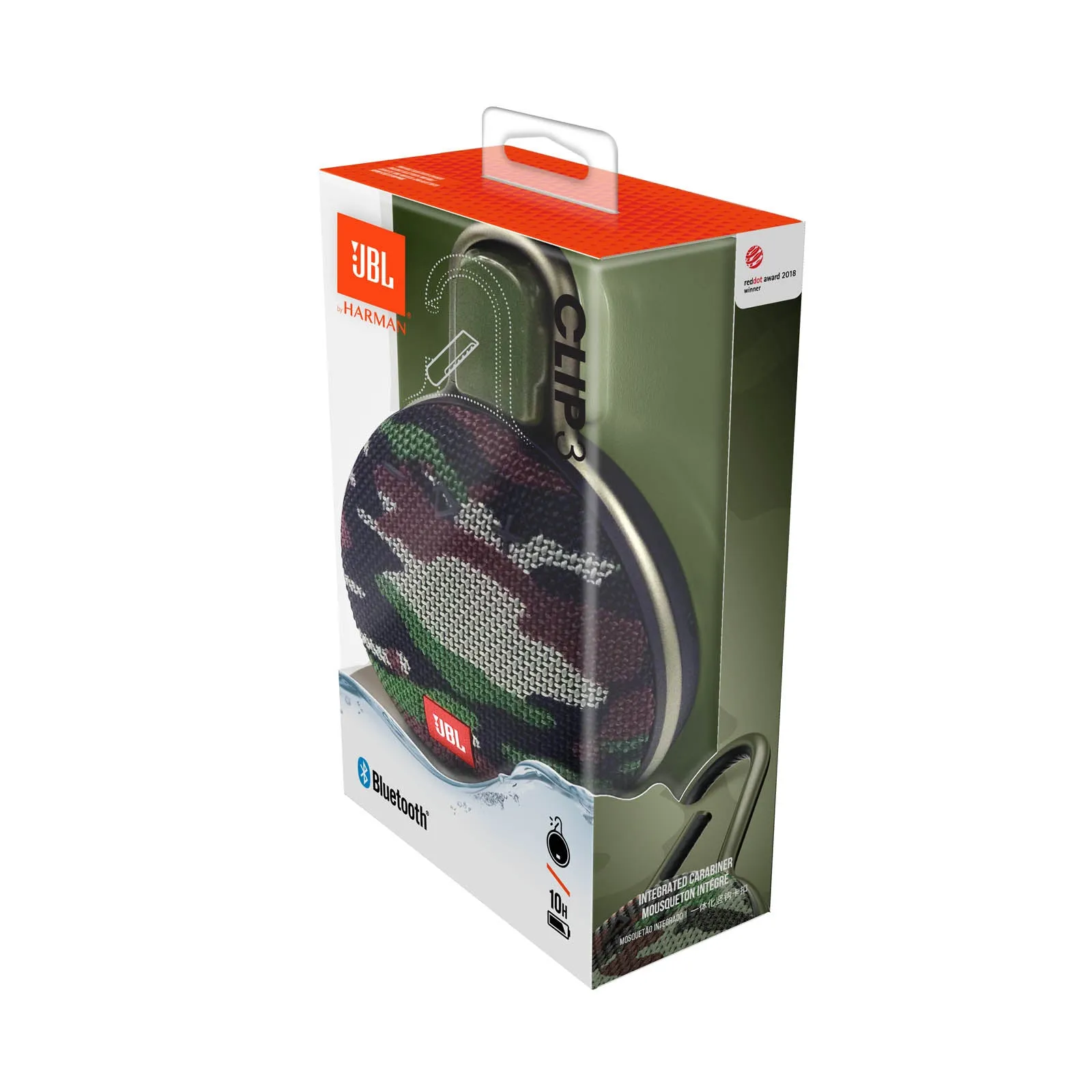 JBL Clip 3 Portable Bluetooth Speaker - Camoflage