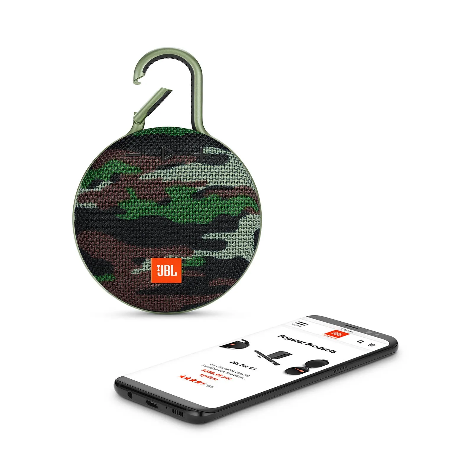 JBL Clip 3 Portable Bluetooth Speaker - Camoflage