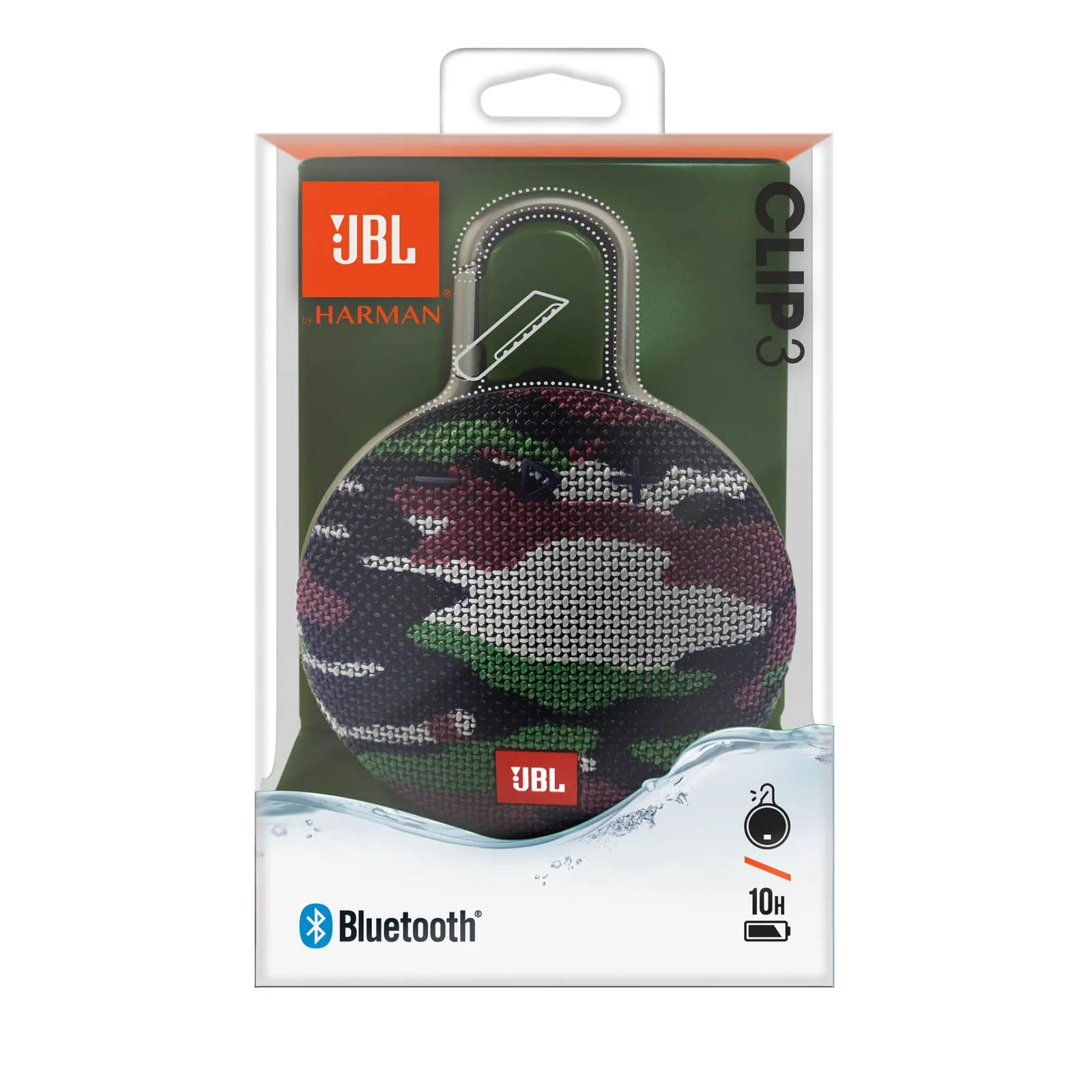 JBL Clip 3 Portable Bluetooth Speaker - Camoflage