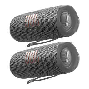 JBL Flip 6 Waterproof Portable Bluetooth Speaker - Pair (Gray)