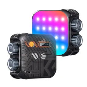 K&F Concept RGB LED Portable Video Fill Light 360° Full Color CRI 96  with Built-In 2000mAh Rechargeable Battery & 15 Light Effects for Travel Photography Content Creation Vlogging Streaming Recording