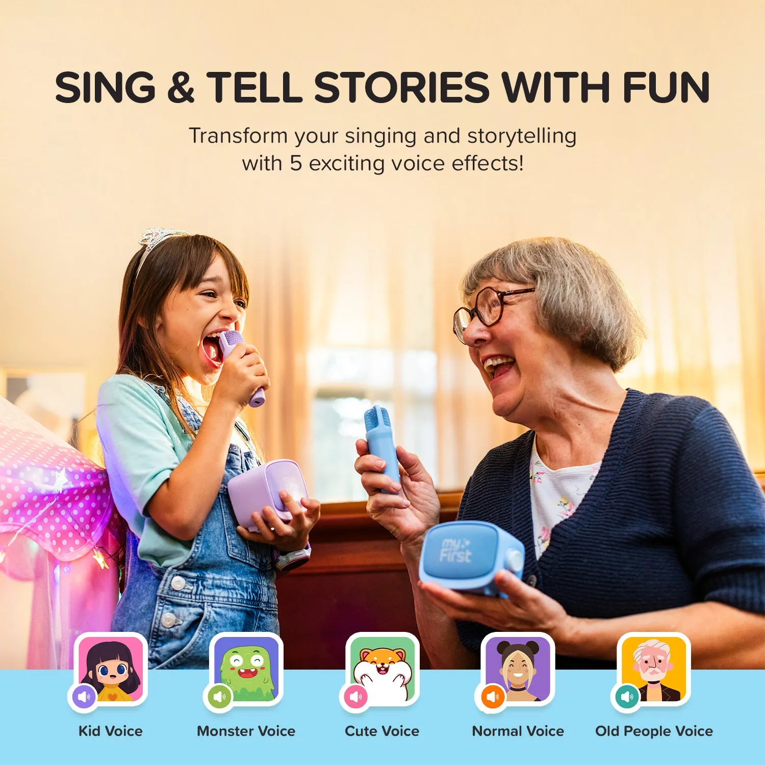 Karaoke Machine for Kids | Microphone and Speaker | myFirst Voice 2