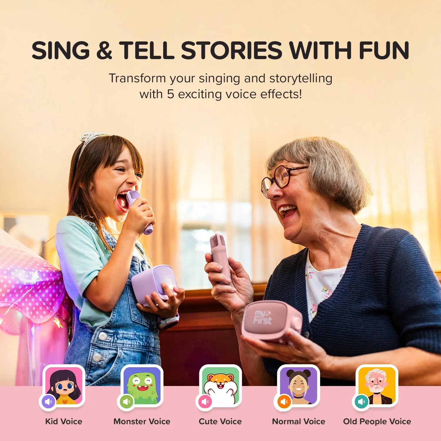 Karaoke Machine for Kids | Microphone and Speaker | myFirst Voice 2
