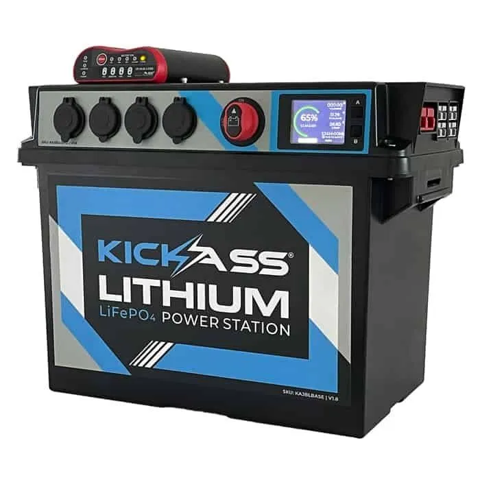 KickAss Portable 12V Lithium Power Station with DCDC Charger & 120AH LiFeP04 Lithium Battery Combo
