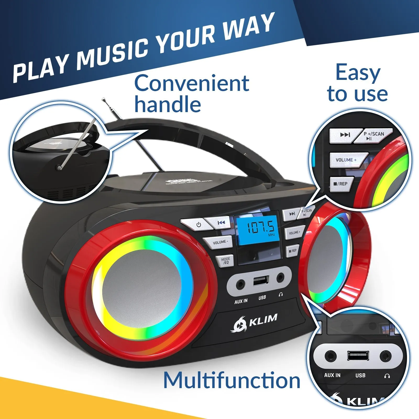 KLIM Boombox B3 Radio CD Player