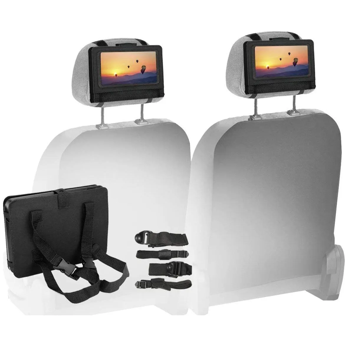 Koramzi PDVD-DK95 Portable 9" Dual Screen with Rechargeable Battery (Refurbished)