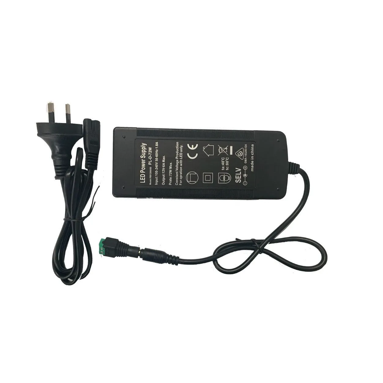 LED 12V DC Driver 72w DIY Plug and Play For Strip Lighting