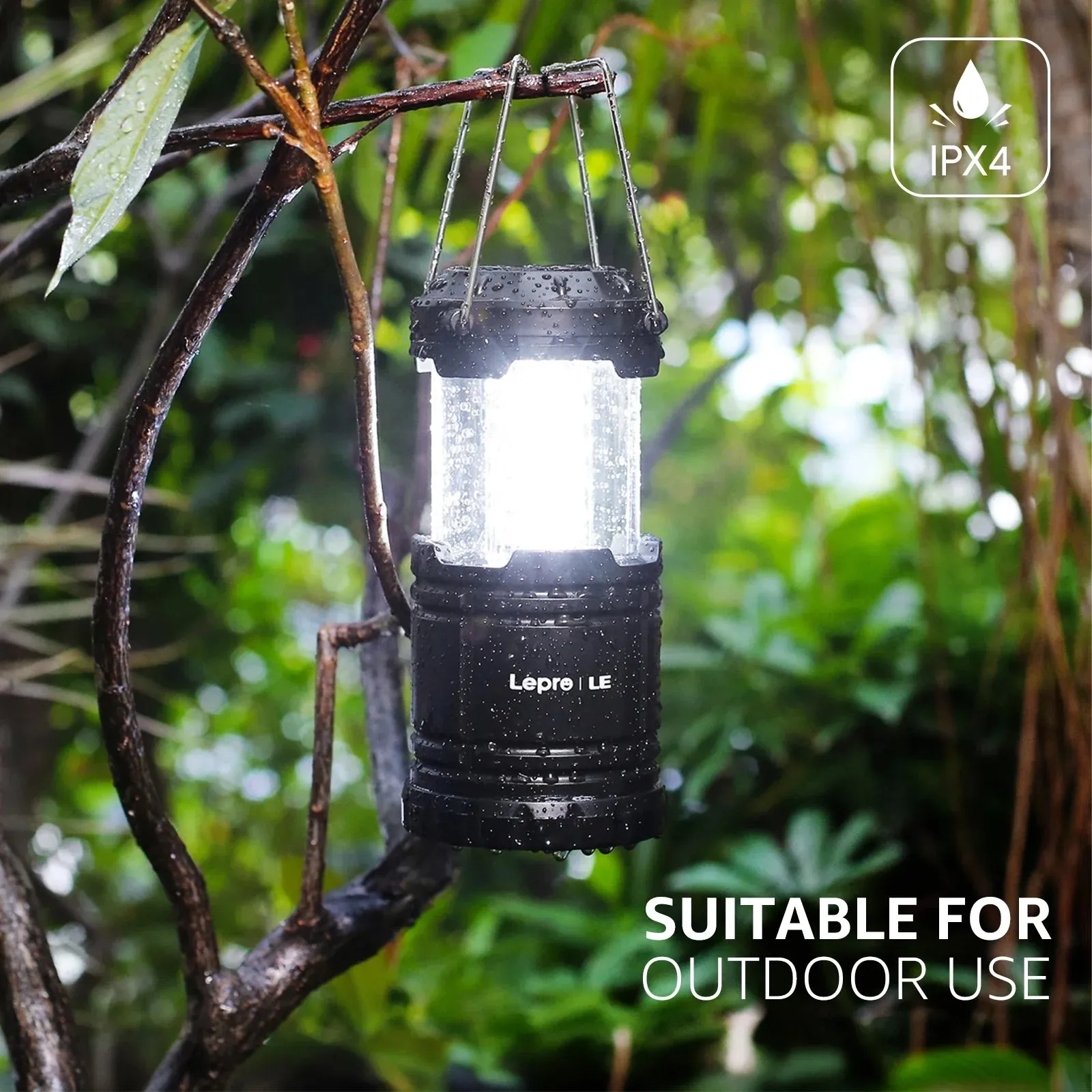 Lepro 3300007-2 2 Pk LED Collapsible Camping Lantern Lights
