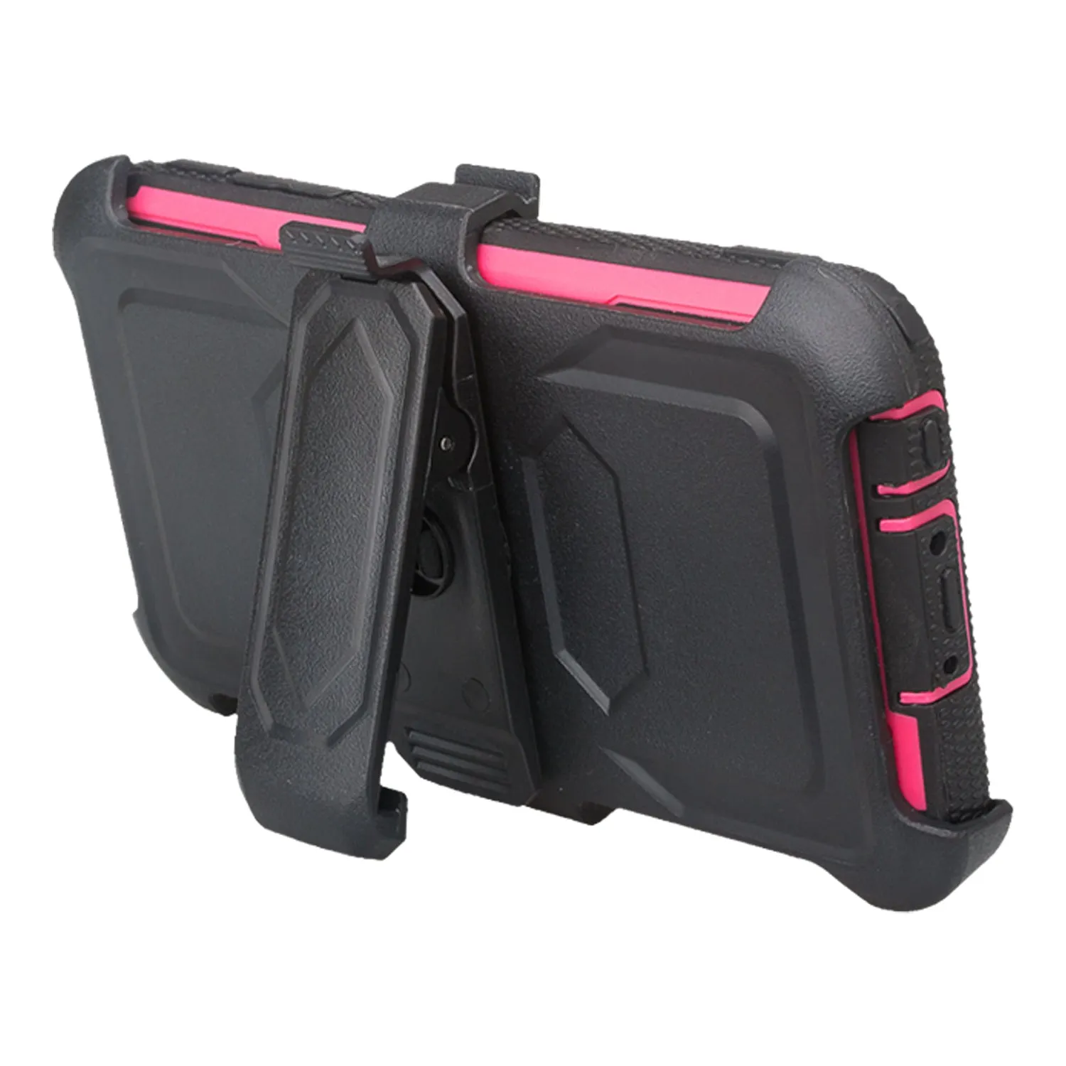 LG K20 Plus Case, LG K20 V, K10 2017 Case, Triple Protection 3-1 w/ Built in Screen Protector Heavy Duty Holster Shell Combo Cover - Hot Pink