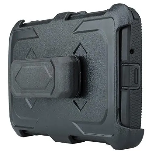 LG K7 | Tribute 5 | Treasure Case, Triple Protection 3-1 w/ Built in Screen Protector Heavy Duty Holster Shell Combo Case - Black