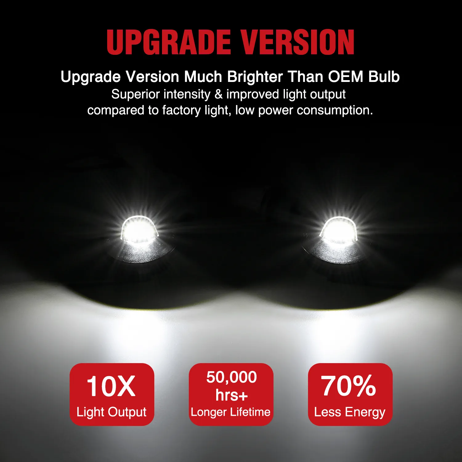 License Plate Light Compatible with 1990-2003 2004 2005 2006 2007 2008 2009 2010 2011 2012 2013 2014 Ford F150 1999-2016 F250 F350 F450 F550 Super Duty with Black housing 6000K White 2PCS Pack
