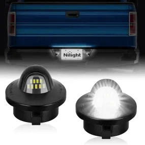 License Plate Light Compatible with 1990-2003 2004 2005 2006 2007 2008 2009 2010 2011 2012 2013 2014 Ford F150 1999-2016 F250 F350 F450 F550 Super Duty with Black housing 6000K White 2PCS Pack
