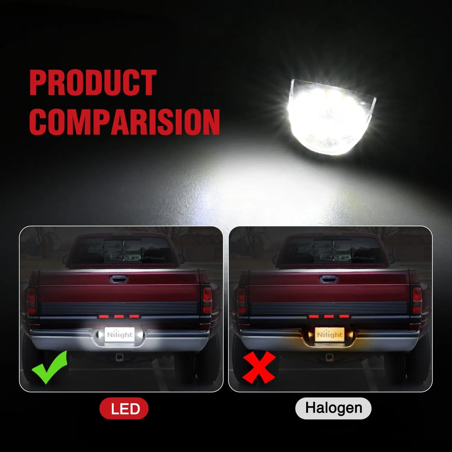 License Plate Light Compatible with 1994 1995 1996 1997 1998 1999 2000 2001 Dodge Ram 1500 2500 3500 2002 RAM 2500 3500 6000K White 2PCS Pack