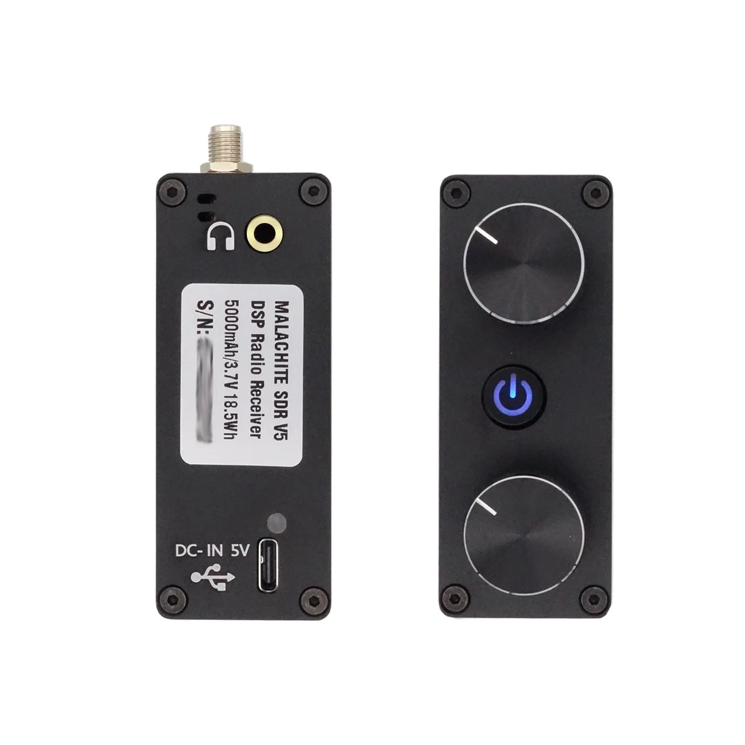 Malachite DSP SDR 1.10d Radio Receiver V5 With Optional Board Metal Case 5000mAh AM CW SSB NFM WFM
